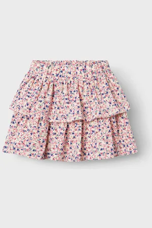NAME IT Girls Vinaya Skirt in White Alyssum Flower