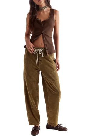 Free People Roscoe Cord Pull On Trousers in Bermuda
