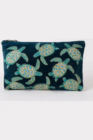 ELIZABETH SCARLETT Turtle Everyday Pouch in Marine Navy