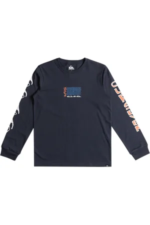 Quiksilver Boys Warped Long Sleeve T-Shirt in Navy Blazer