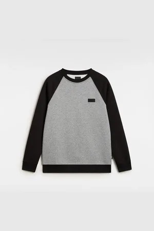 Vans Boys Core Basic Raglan Sweatshirt in Black & Cement Heather
