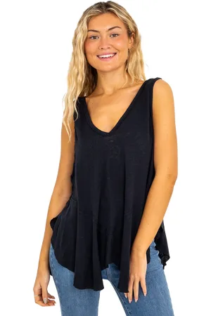 Free People Rosie Drop Waist Vest in Black