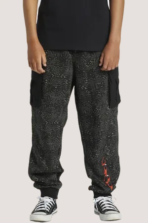 Quiksilver Boys Radical Cargo Joggers in Black Radical Times
