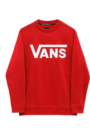 Vans Boys Classic Sweatshirt in True Red & White