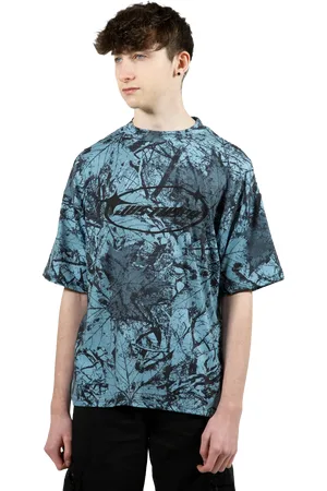 Hype Boys Y2K Leaf T-Shirt in Blue