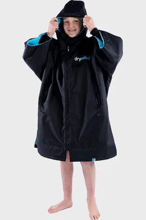Dryrobe Kids Advance Short Sleeved in Black & Blue
