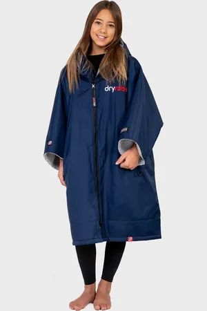 Dryrobe Kids Advance Short Sleeved in Navy Blue & Grey