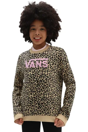 Vans Girls Leopard Spot Sweatshirt in Taos Taupe
