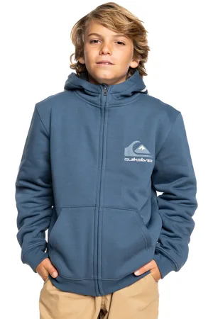 Quiksilver Boys Best Wave Sherpa Zip Hoodie in Vintage Indigo