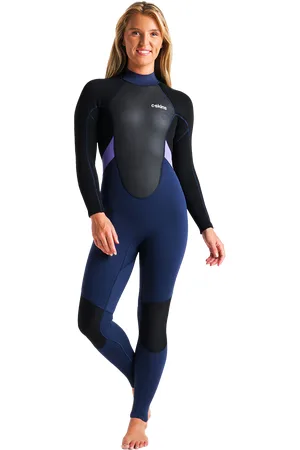C-Skins Element 3/2mm Back Zip Wetsuit in Bluestone, Lilac & Black