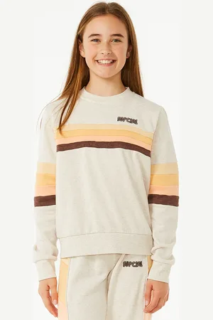 Rip Curl Girls Revival Pannelled Sweatshirt in Oatmeal Marle