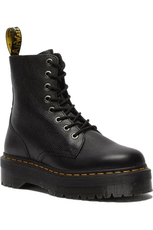 Dr. Martens Jadon III Pisa Leather Platform Boots in Black Pisa