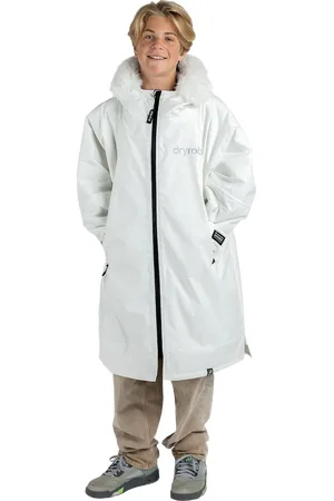 Dryrobe Kids Advance Long Sleeved Snow in Alpine White & Grey