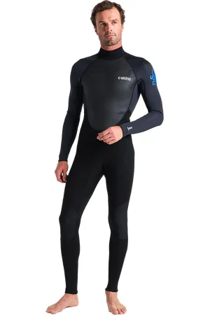C-Skins Element 3/2mm Back Zip Wetsuit in Black, Anthracite & Cyan