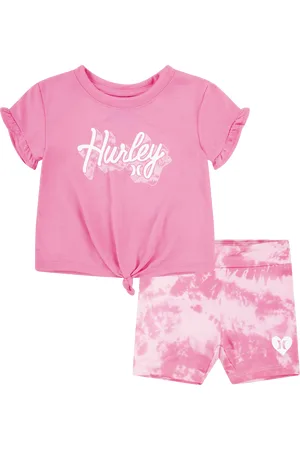 Hurley Girls Bike Short Set in Hyper Pink
