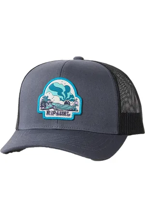 Rip Curl Mens Custom Curve Trucker Cap in Washed Black