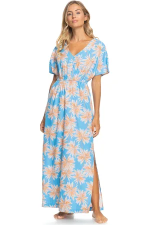 Roxy Dynamite Girl Again Dress in Azure Blue Palm Island