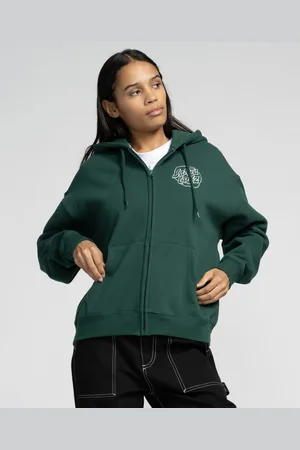 Santa Cruz Fever Dream Mono Dot Zip Hoodie in Emerald