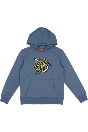 Santa Cruz Boys Shark Dot Front Hoodie in Dusty Blue