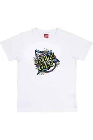 Santa Cruz Boys Shark Dot Front T-Shirt in White