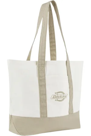 Dickies Logo Canvas Beach Bag in Egret