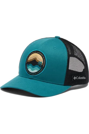 Columbia Mesh Snap Back Cap in River Blue, Black, & Circular Landscape