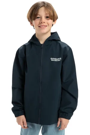Quiksilver Boys Rain Cloud Hooded Jacket in Dark Navy