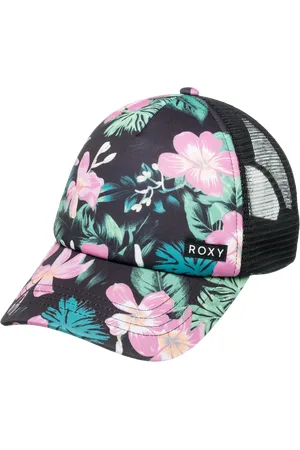 Roxy Girls Honey Coconut Trucker Cap in Anthracite Shadow Floral