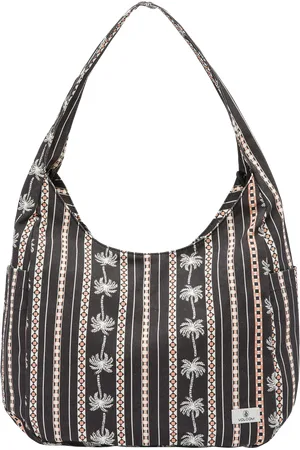 Volcom Schoolyard Canvas Hobo Tote Bag in Black Combo