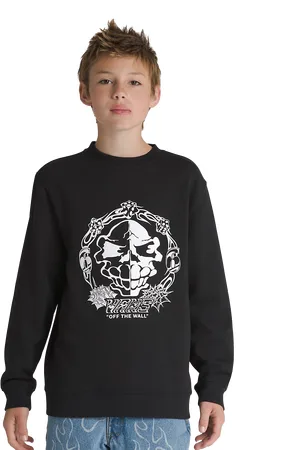 Vans Boys Mister Sinister Loose Sweatshirt in Black
