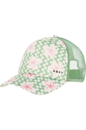 Roxy Girls Honey Coconut Trucker Cap in Basil Party Waves