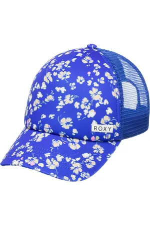 Roxy Girls Honey Coconut Trucker Cap in Dazzling Blue Coastline Ditsy