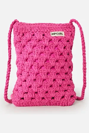 Rip Curl Holiday Crochet 8L Tote Bag in Hot Pink