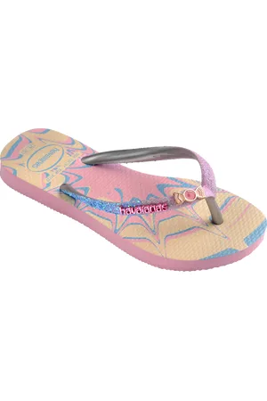 Havaianas Girls Slim Glitter Trendy Flip Flops in Pink Glow