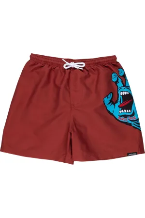Santa Cruz Boys Screaming Hand Swimshorts in Dark Rust