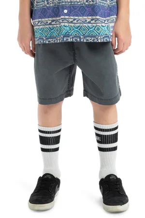 Quiksilver Boys Taxer Global Heat Walkshorts in Dark Shadow