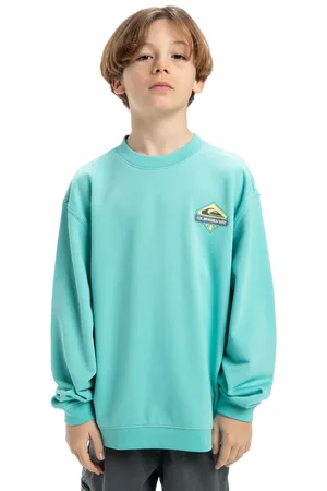 Quiksilver Boys Spin Cycle Sweatshirt in Aqua Sky