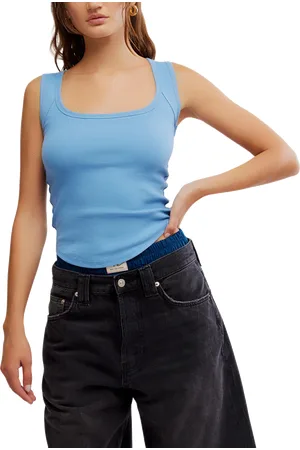 Free People Hummingbird Vest in Allure Blue
