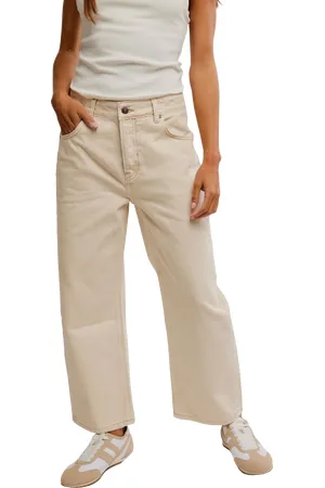 Free People Deep Trance Dropped Boyfriend Jeans in Casual Khaki