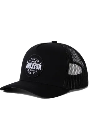Brixton Gibson Trucker Cap in Black & Black