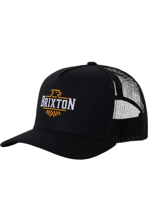 Brixton Skywind Trucker Cap in Black & Black