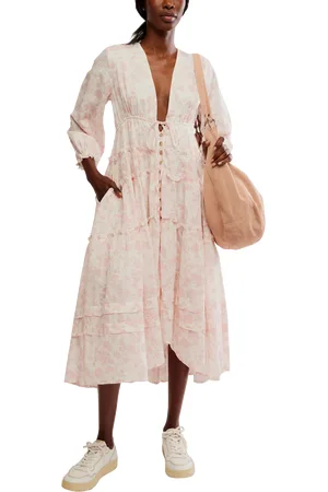 Free People Pappiet Midi Dress in Femme Combo