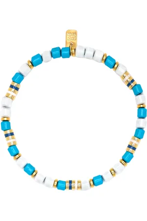 Pura Vida World Water Day Mixed Bead Bracelet in Gold