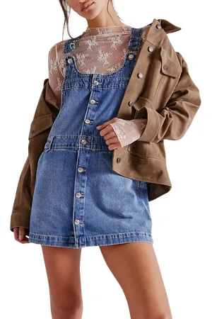 Free People Edie Denim Dress in Nimbus