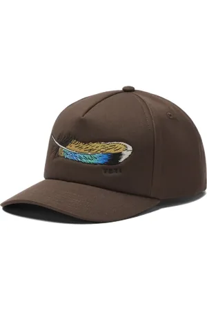 Yeti Woven Flat Brim Snapback Cap in Brown