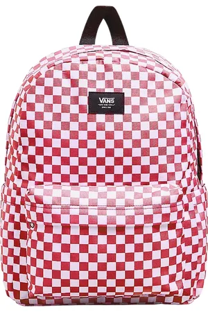 Vans Old Skool Grom Check Backpack in Coral Blush