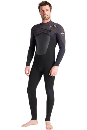 C-Skins NuWave Rewired 4/3mm Chest Zip Wetsuit in Black & Black X & Meteor X