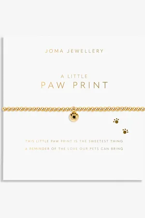 Joma Jewellery A Little Paw Print Bracelet in Gold from