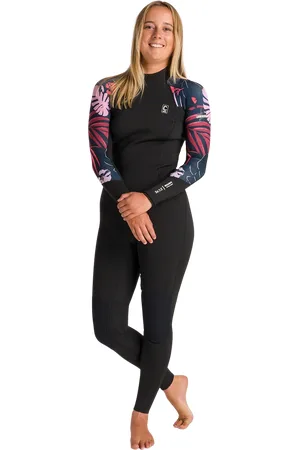 C-Skins NuWave Solace Lite 3/2mm Back Zip Wetsuit in Black & Tropical