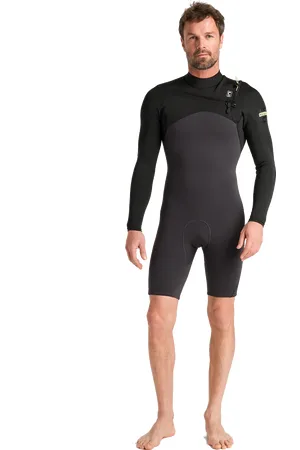 C-Skins NuWave Session Lite 2/2mm Chest Zip Spring Wetsuit in Meteor & Black